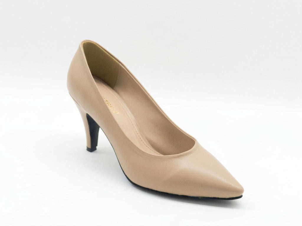 Women's Faux Leather Slip-On Pump — Coffee​