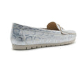 Women's Textured Faux Leather Slip-On Loafer — Lizard White​