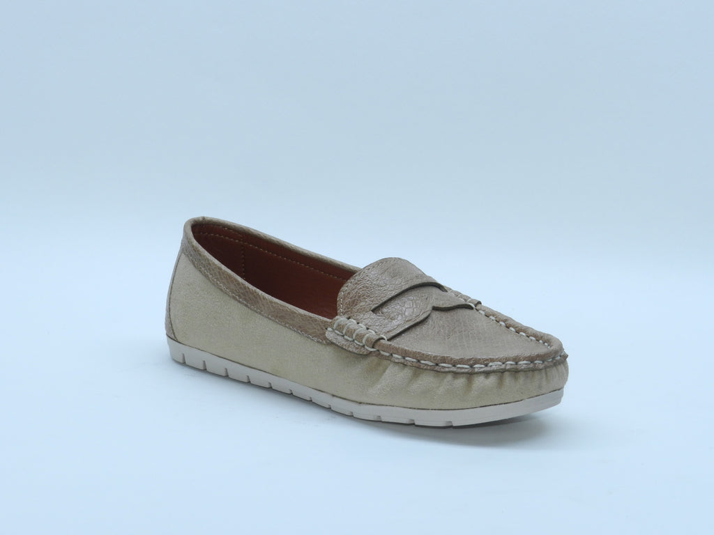Women's Faux Suede Slip-On Loafer Flat — Beige