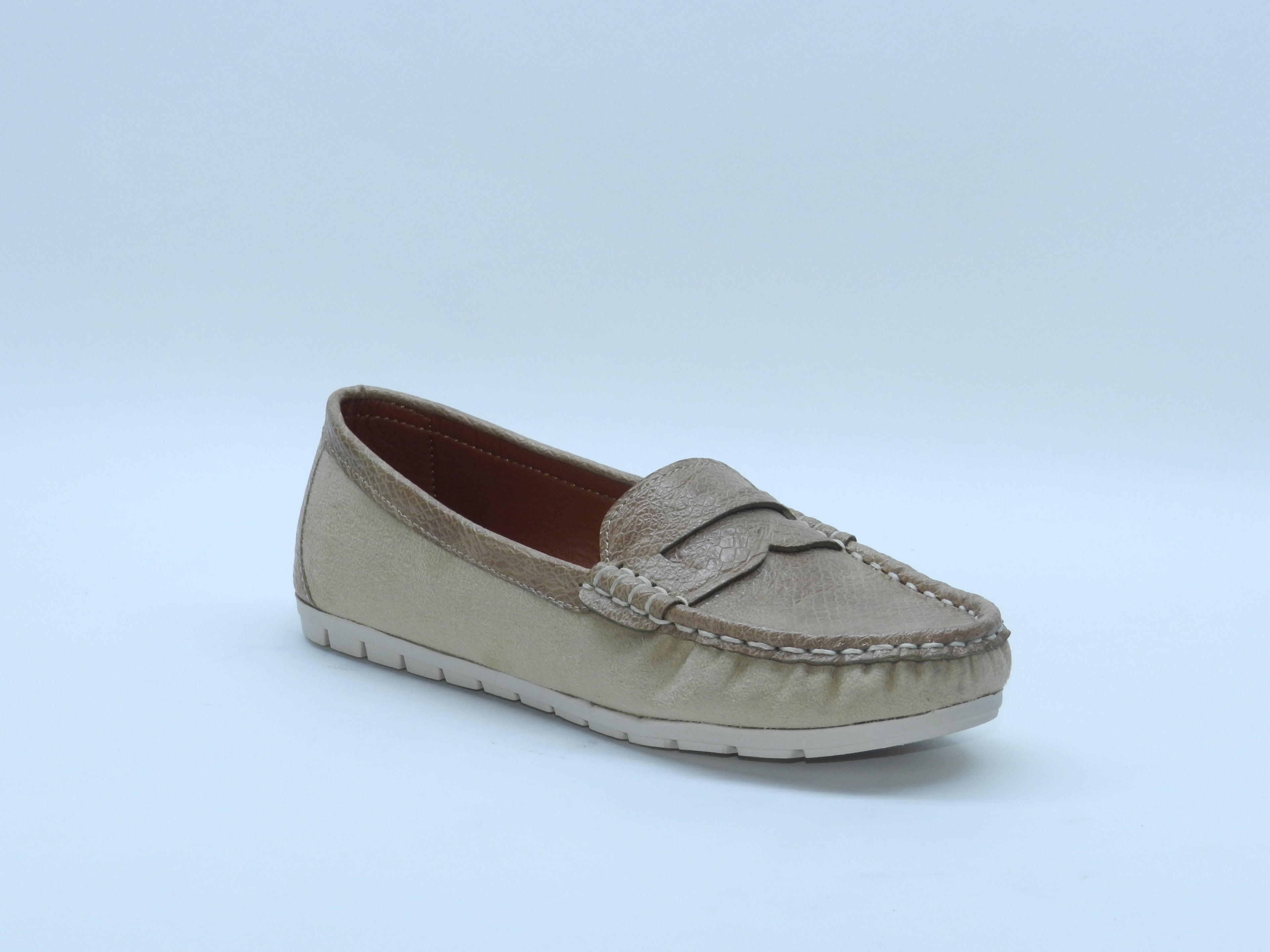 Women's Faux Suede Slip-On Loafer Flat — Beige