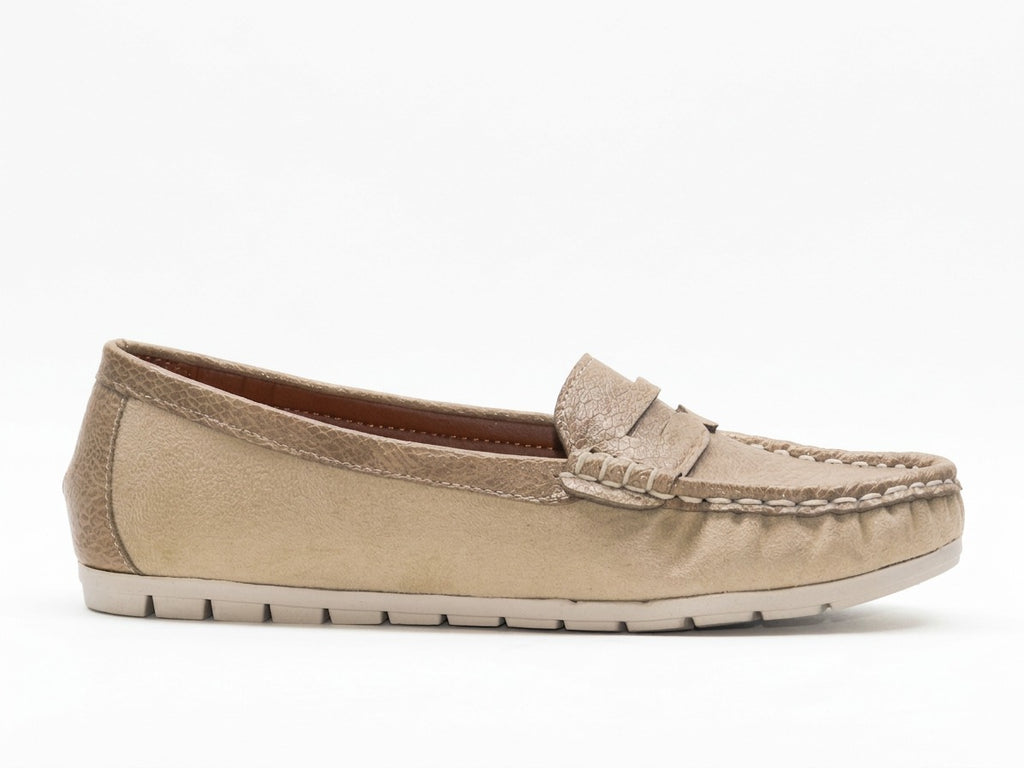 Women's Faux Suede Slip-On Loafer Flat — Beige​