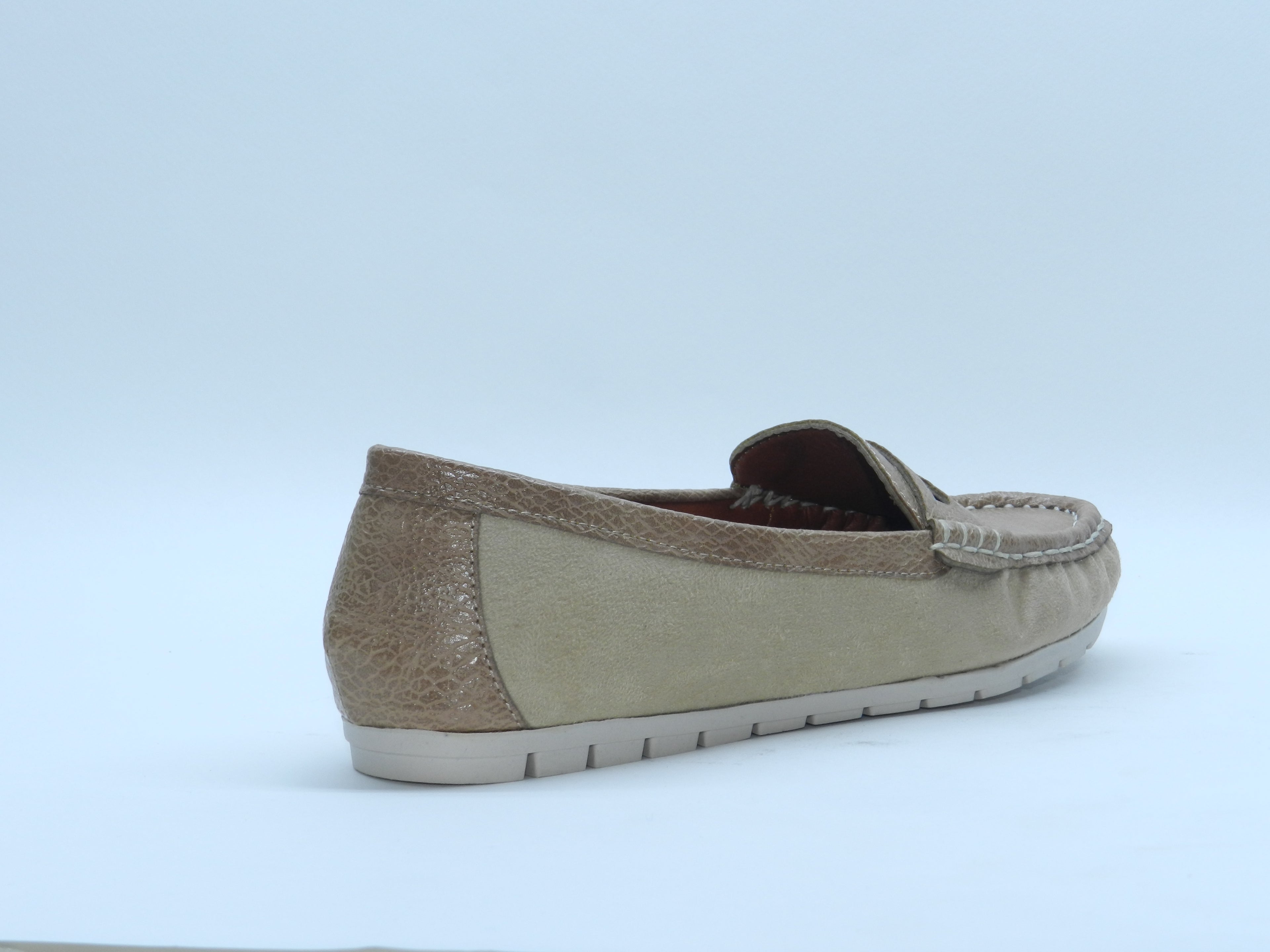 Women's Faux Suede Slip-On Loafer Flat — Beige