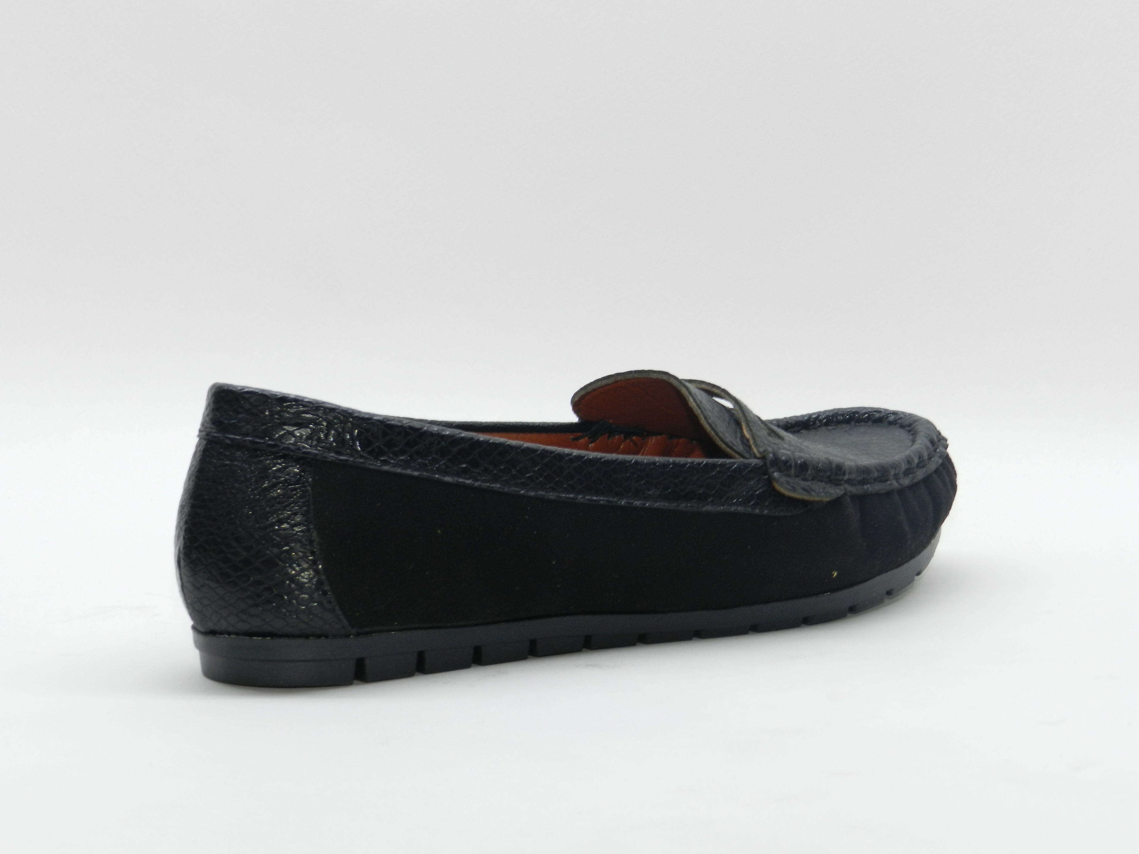 Women's Faux Suede Slip-On Loafer Flat — Black