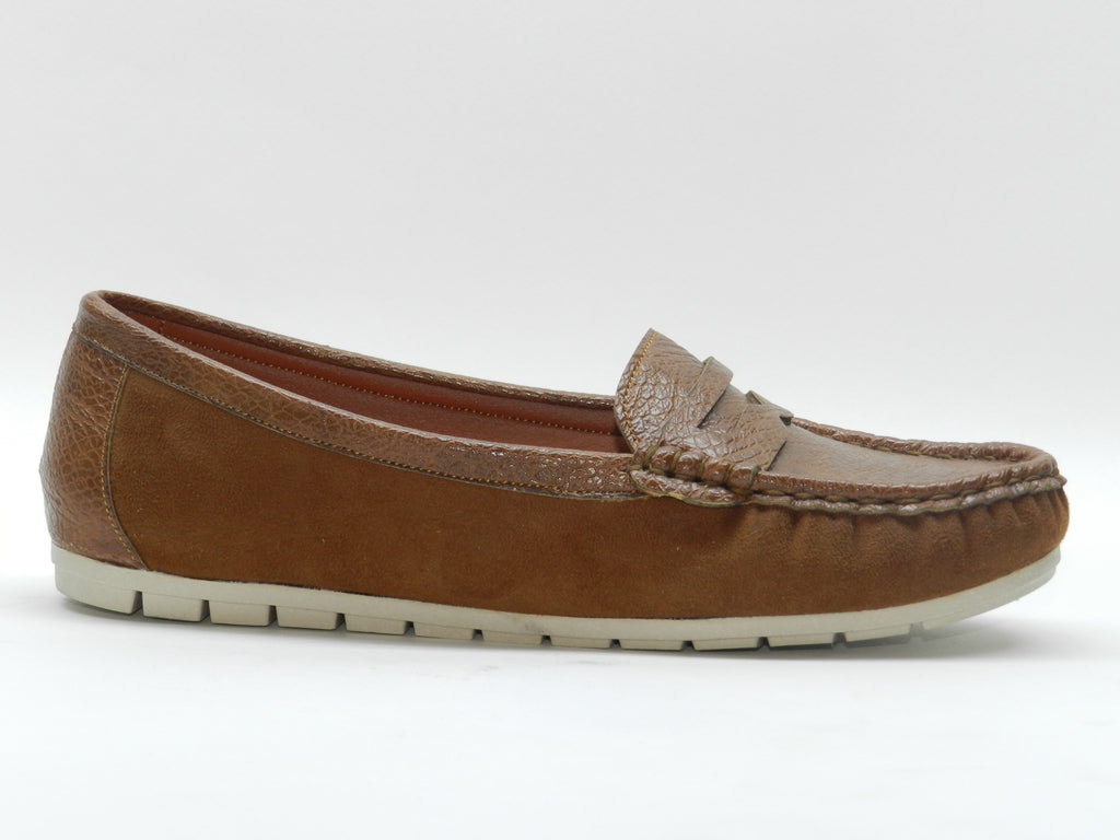 Women's Faux Suede Slip-On Loafer Flat — Brown