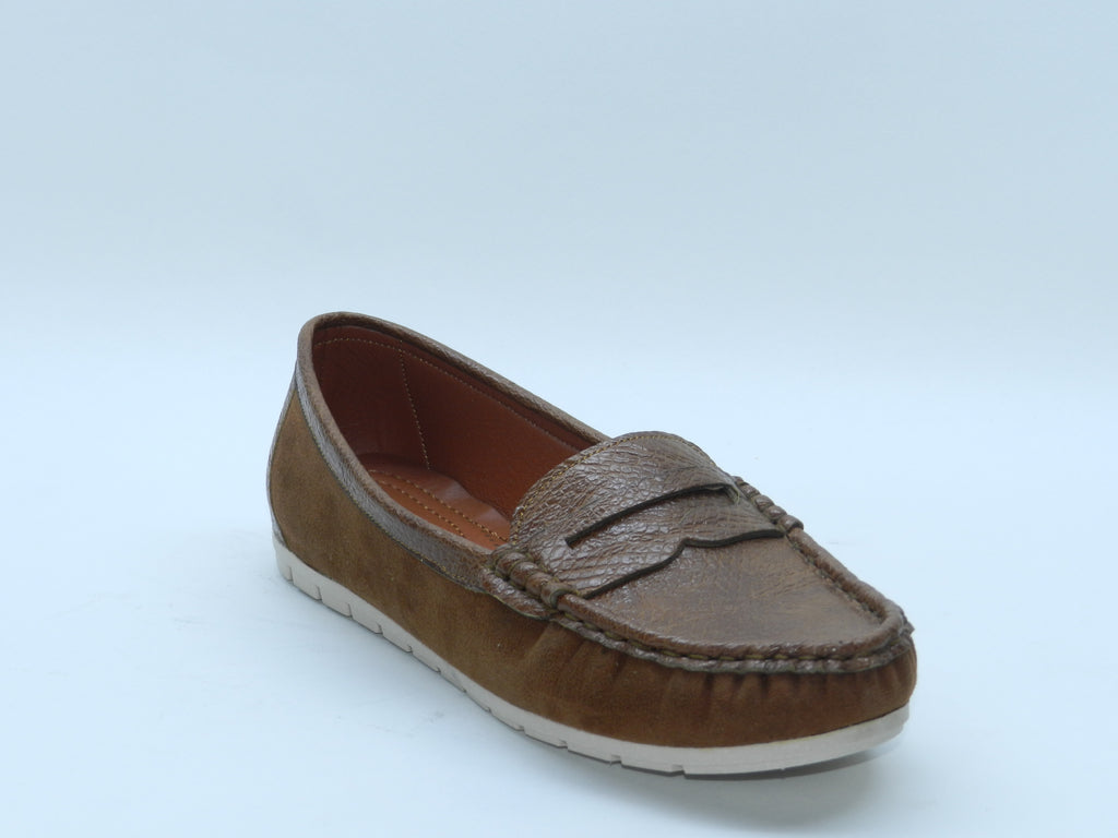 Women's Faux Suede Slip-On Loafer Flat — Brown