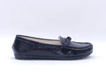 Women's Snake-Embossed Slip-On Flat — Lizard Black