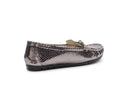 Women's Snake-Embossed Slip-On Flat — Lizard Gunmetal​