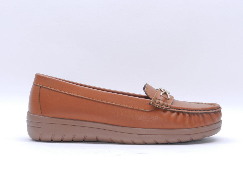 Women's Synthetic Slip-On Loafer — Tan