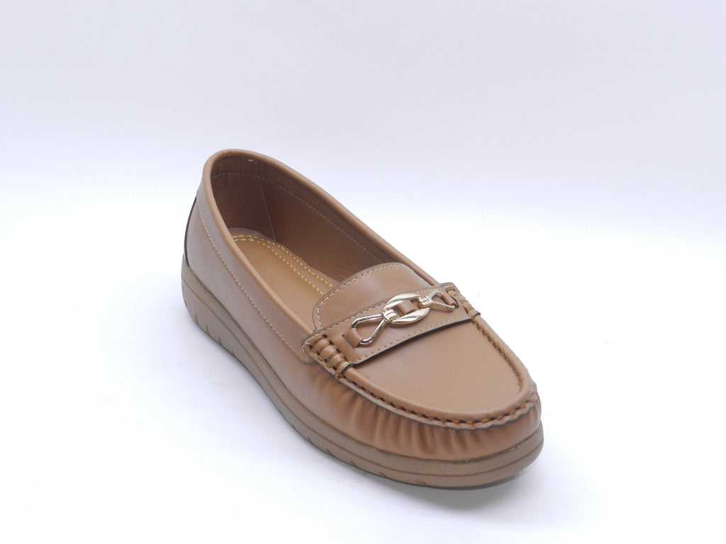 Women's Synthetic Slip-On Loafer — Tan