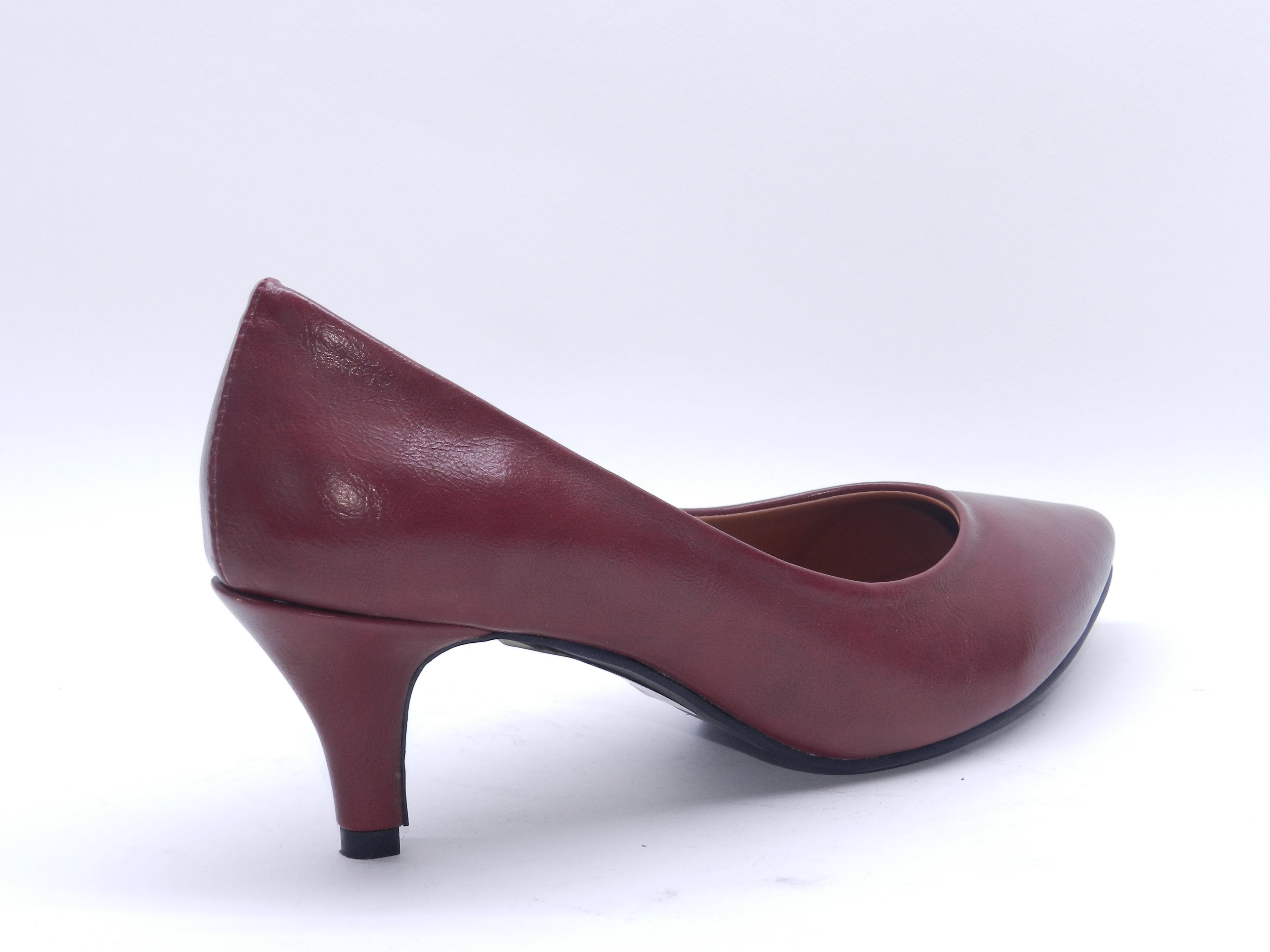 Women's Faux Leather Slip-On Court Shoe — Burgundy