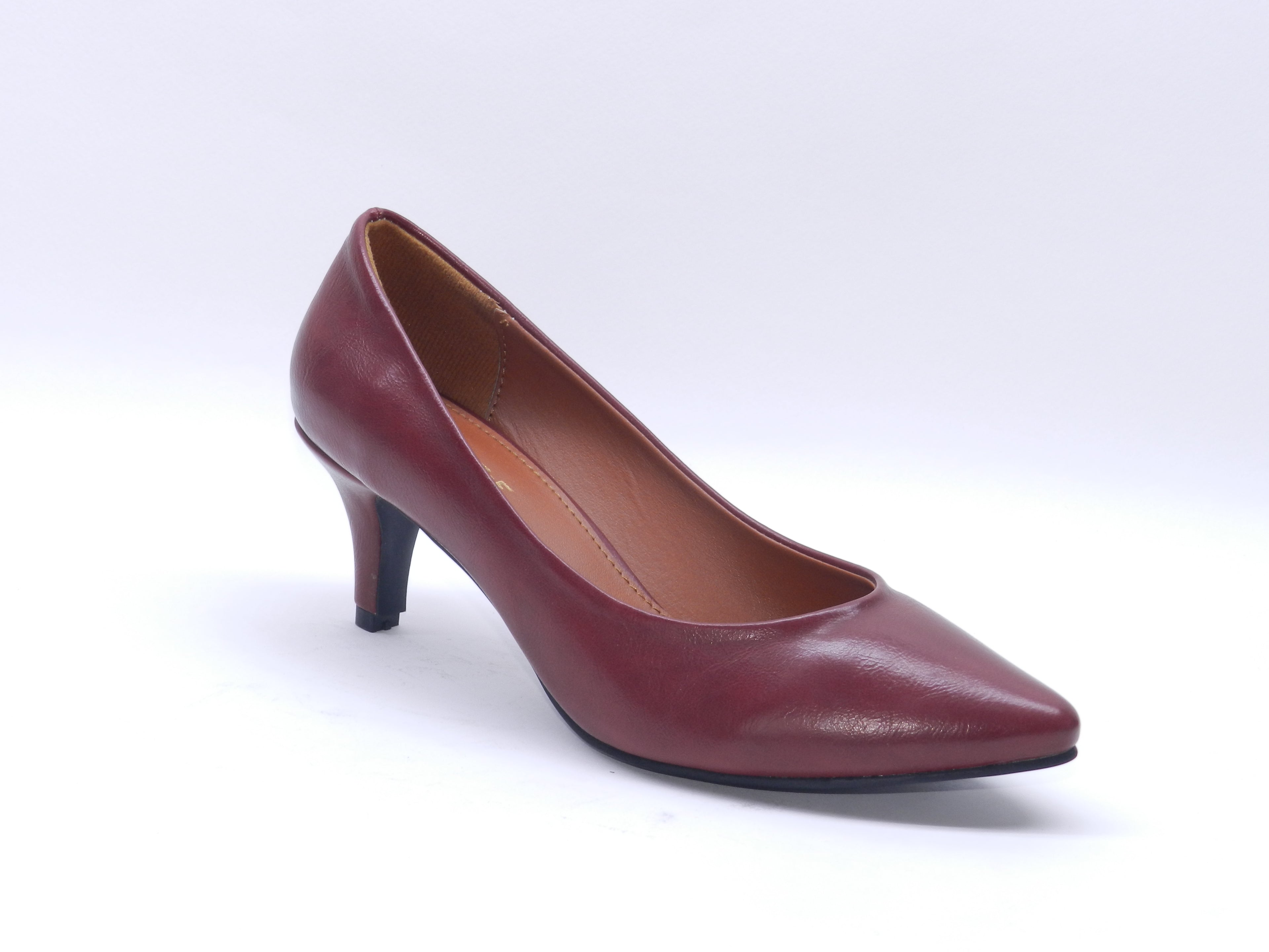 Women's Faux Leather Slip-On Court Shoe — Burgundy