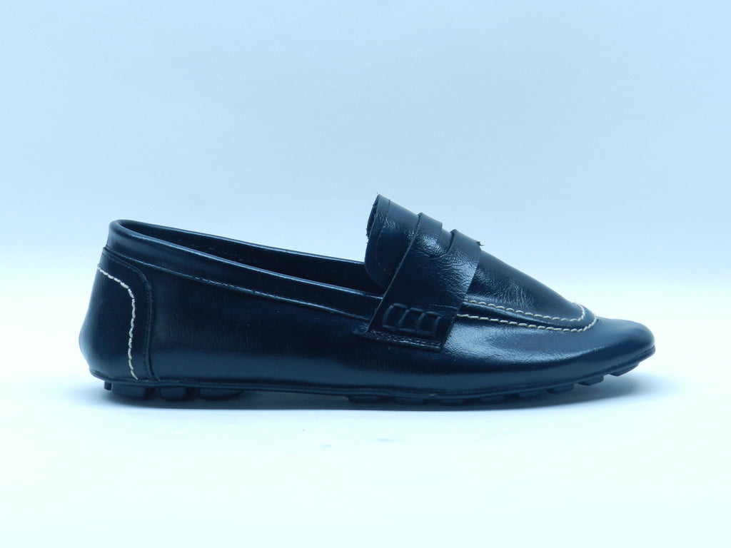 Women's Faux Leather Slip-On Ballerina — Black