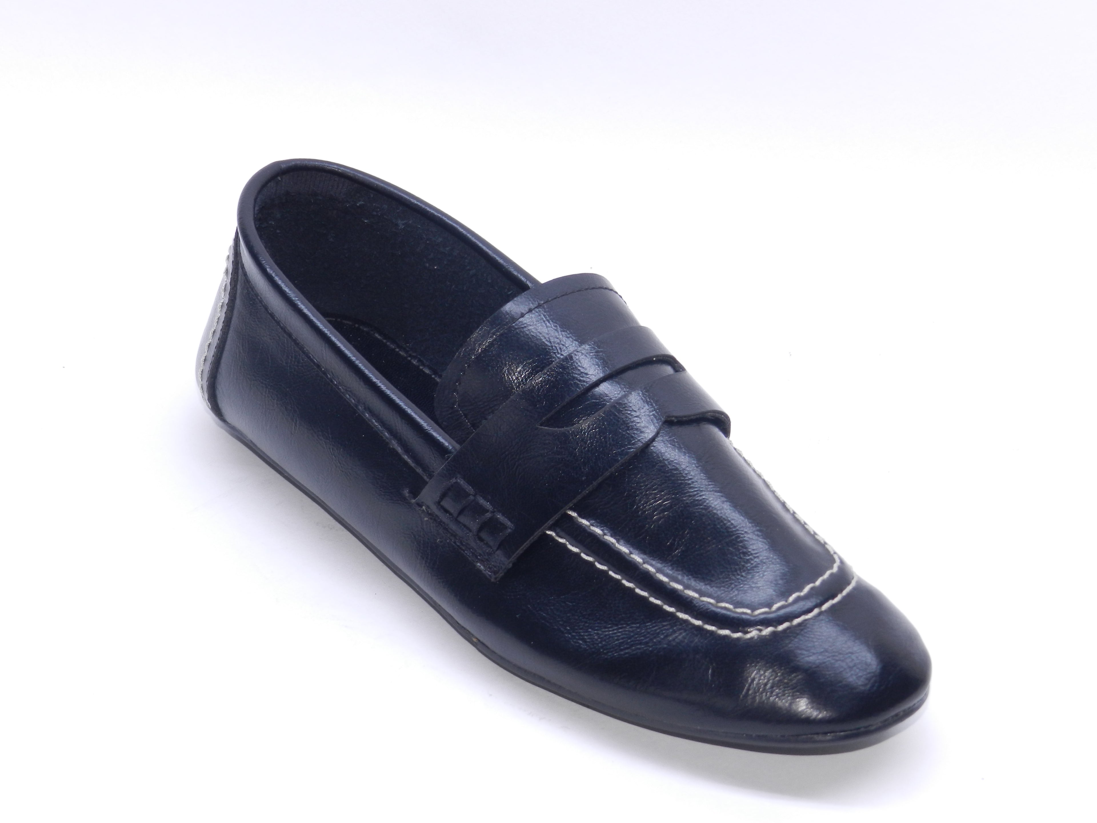 Women's Faux Leather Slip-On Ballerina — Black