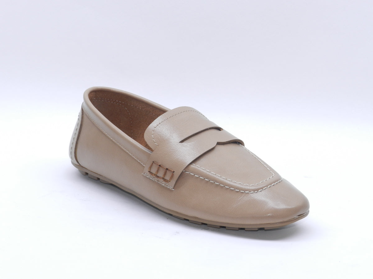 Women's Faux Leather Slip-On Ballerina — Coffee