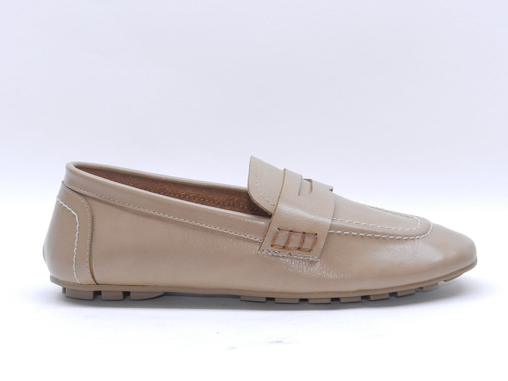 Women's Faux Leather Slip-On Ballerina — Coffee