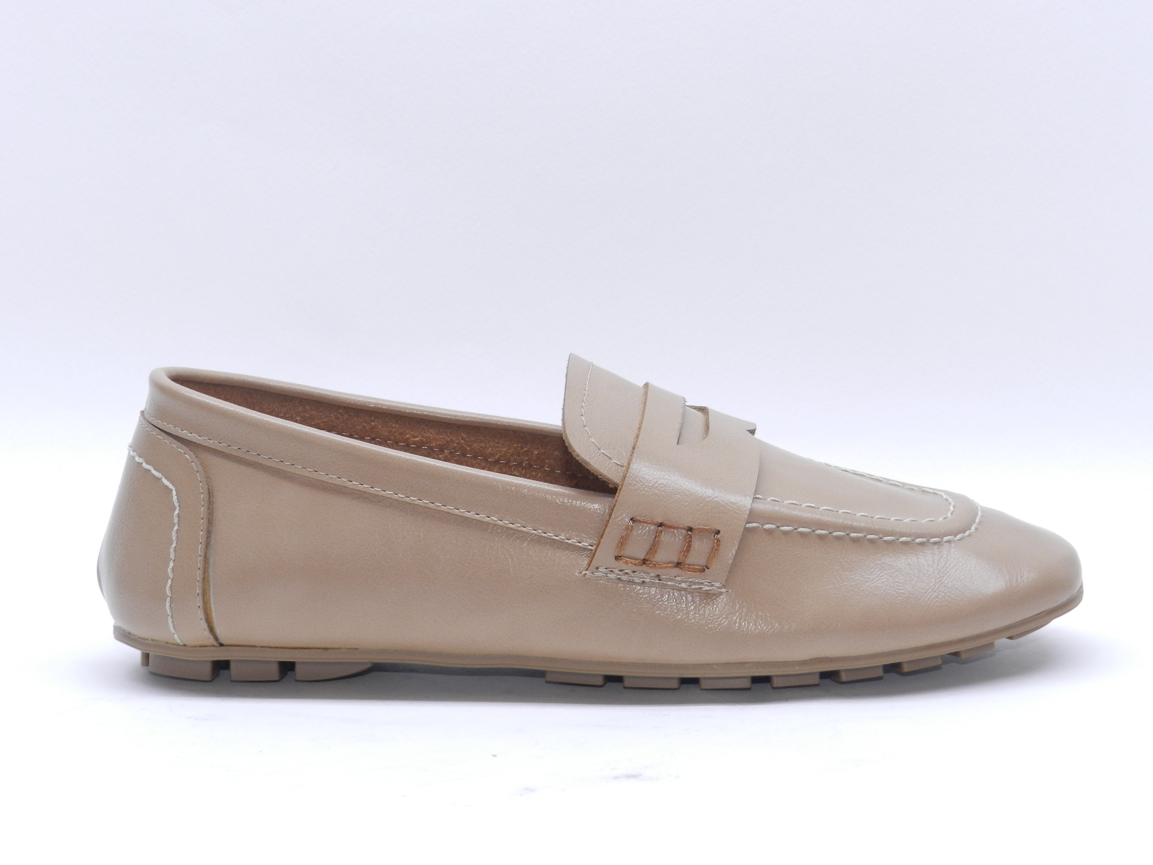 Women's Faux Leather Slip-On Ballerina — Coffee