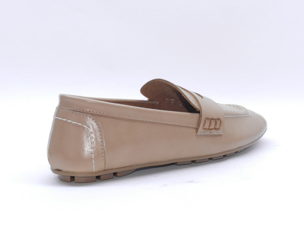 Women's Faux Leather Slip-On Ballerina — Coffee