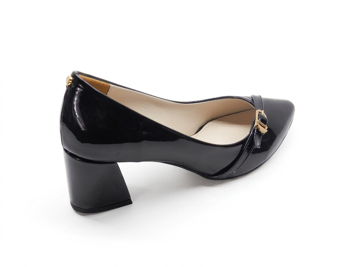 Women's Patent Block Heel Pump — Patent Black​