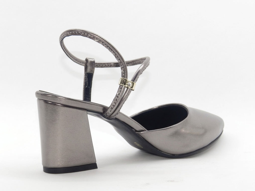 Women's Synthetic Pointed Toe Sabot — Gunmetal​