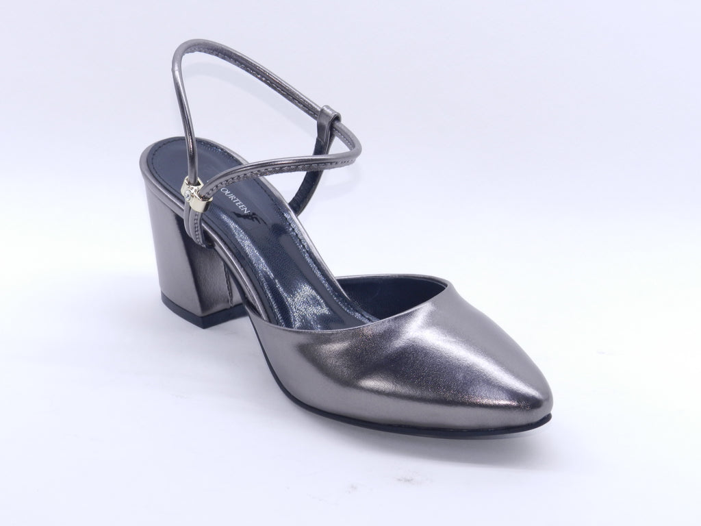 Women's Synthetic Pointed Toe Sabot — Gold