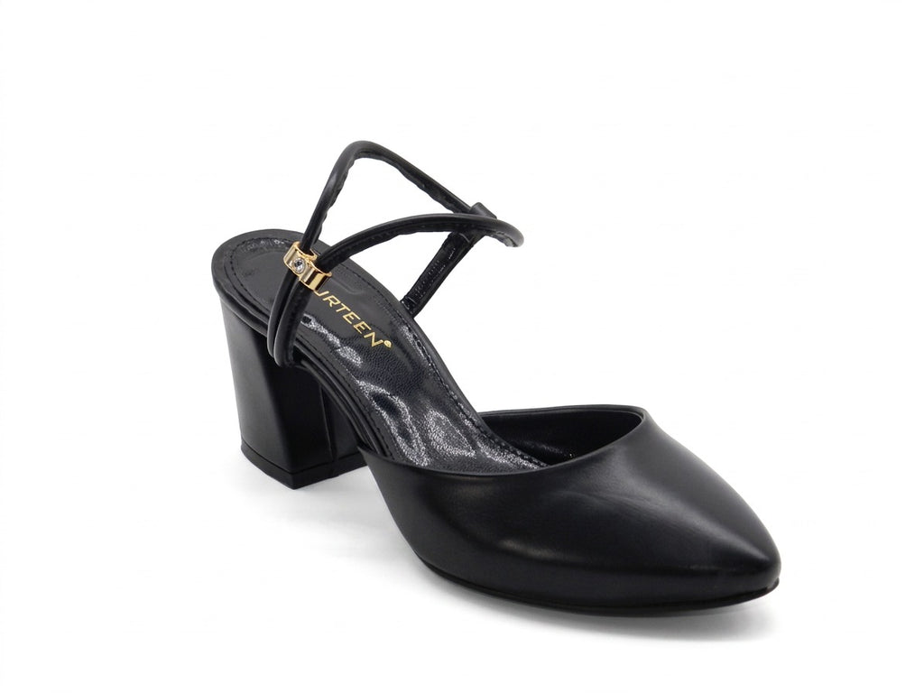 Women's Synthetic Pointed Toe Sabot — Black​