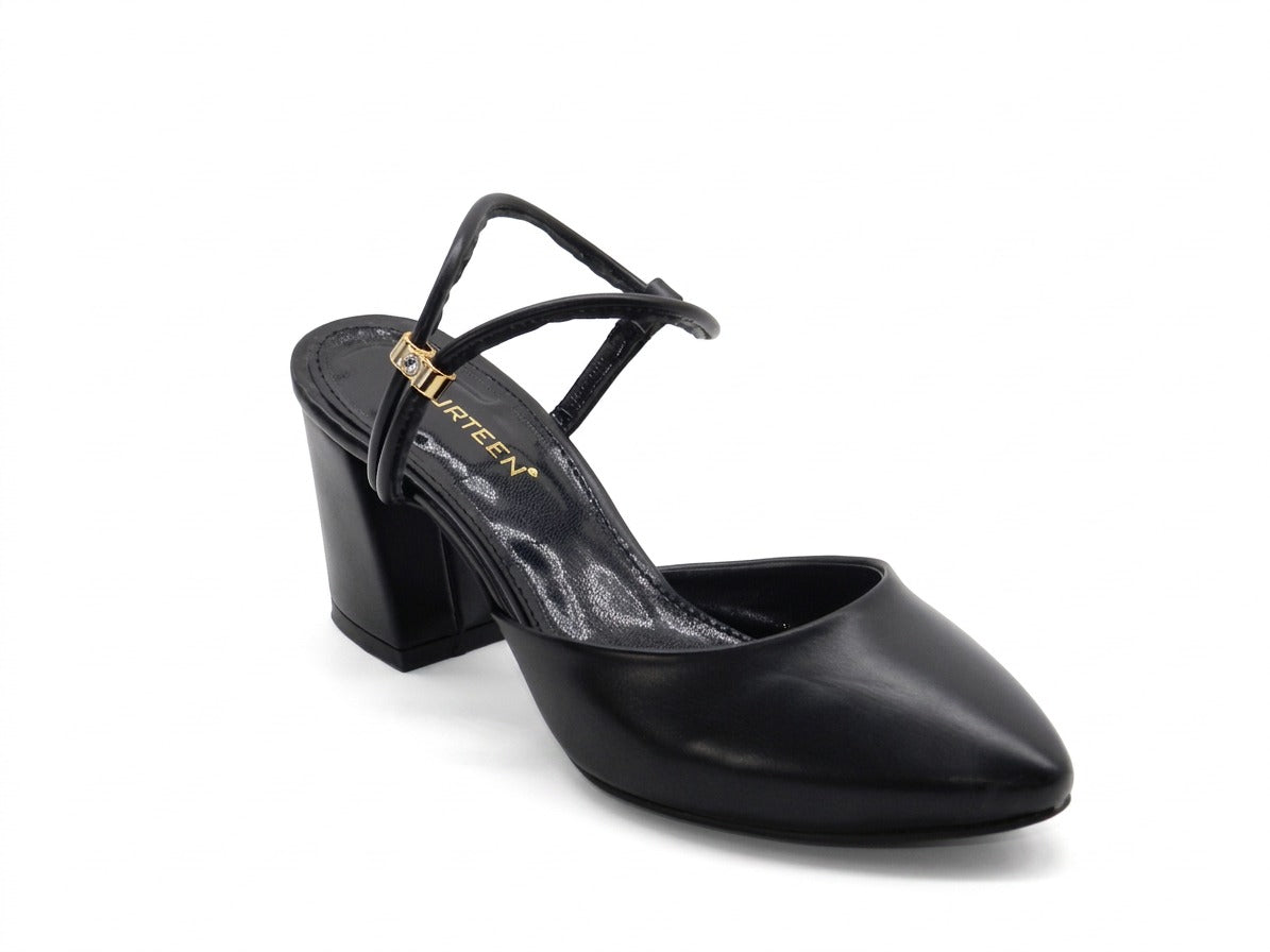 Women's Synthetic Pointed Toe Sabot — Black​