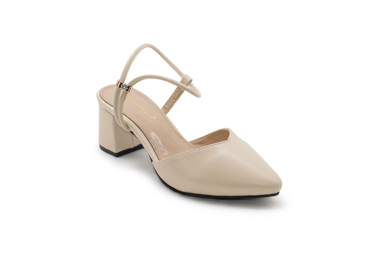 Women's Metallic Pointed Toe Block Heel Sabot — Bronze​