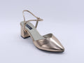 Women's Metallic Pointed Toe Block Heel Sabot — Bronze