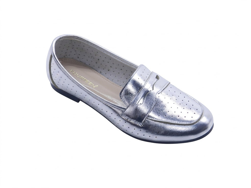 Women's Perforated Slip-On Ballerina — Beige​