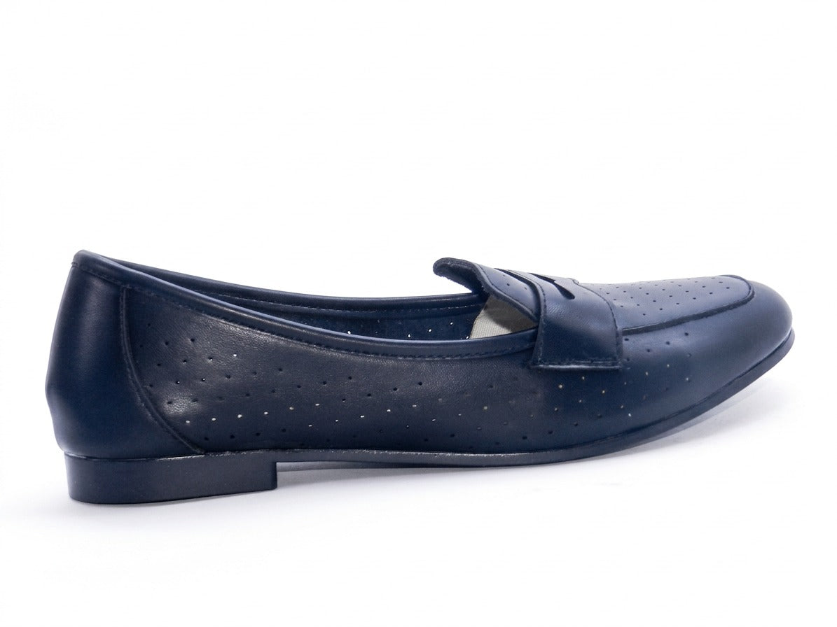 Women's Perforated Slip-On Ballerina — Black​