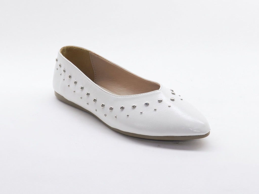 Women's Synthetic Studded Ballerina Shoes — Black​