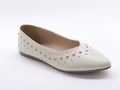 Women's Synthetic Studded Ballerina Shoes — Beige​